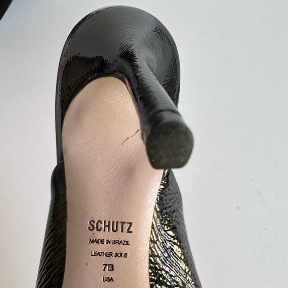 Anthropologie SCHUTZ Tanya Patent Leather Mule In Black Patent Leather - Picture 7 of 9